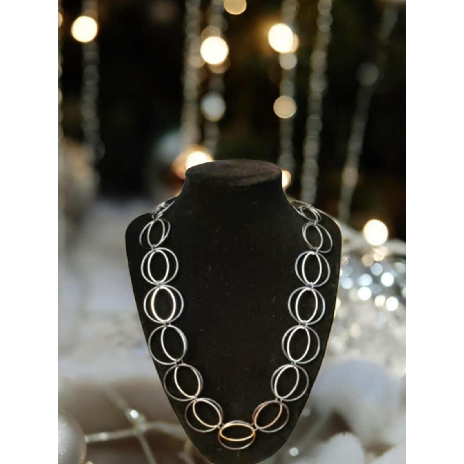 Daisy Fuentes Chain Necklace Silver Black 10$